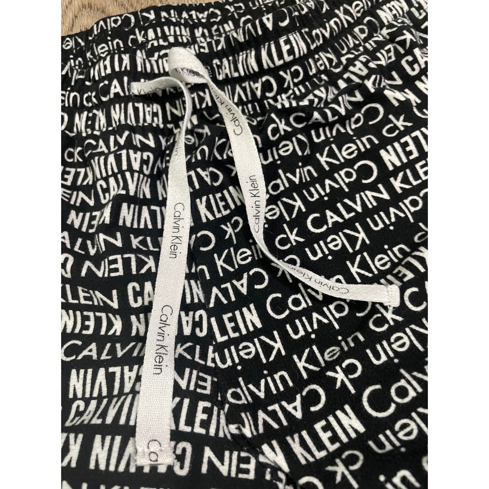 Calvin Klein Logo Print Pajama Pants Women's Small Black White‎ Lounge Sleep - Picture 8 of 9